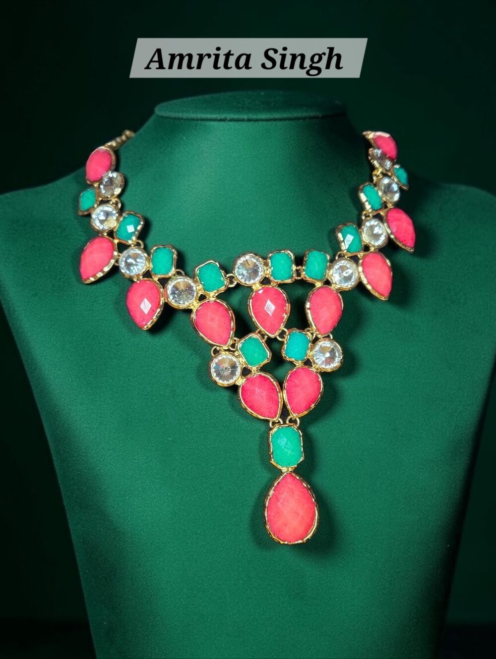 Amrita Singh Crystal Dune Bib Necklace